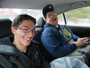 Tyler with Hudson in Car